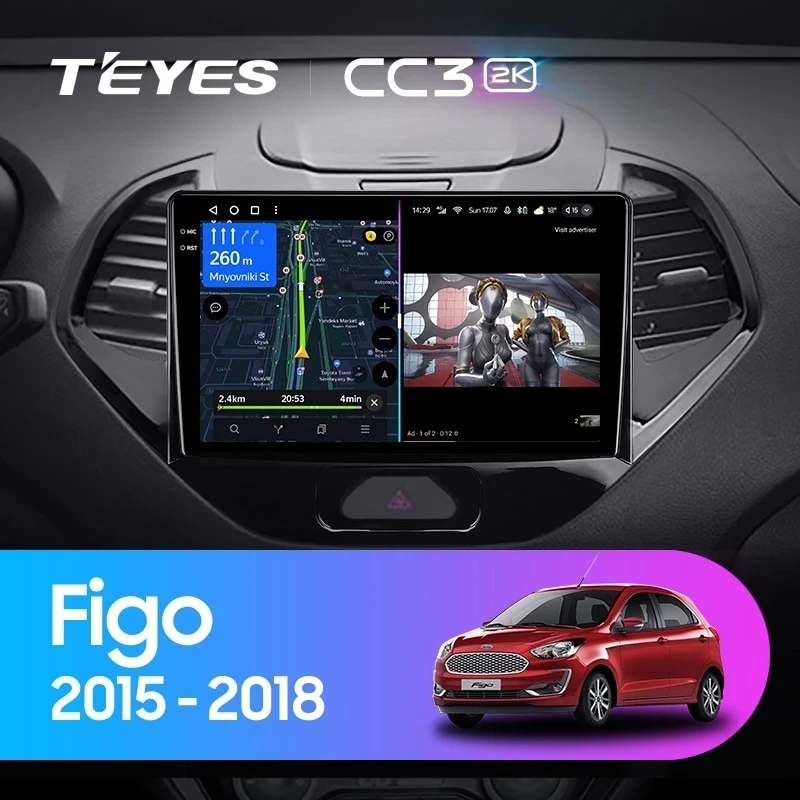 Штатная магнитола Teyes CC3 2K 4/64 Ford Figo (2015-2018)