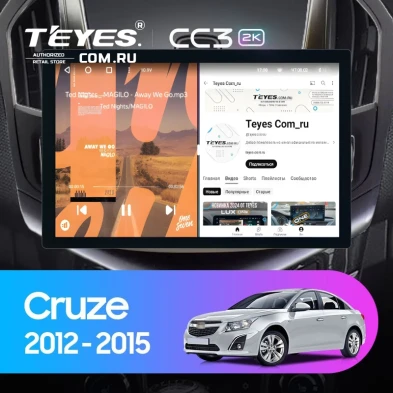 Штатная магнитола Teyes CC3 2K 4/32 Chevrolet Cruze J300 J308 (2012-2015) F2 (13") (черная)