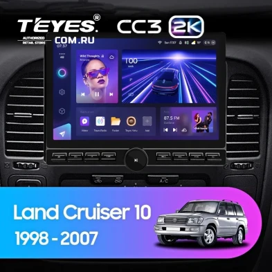 Штатная магнитола Teyes CC3 2K 6/128 Toyota Land Cruiser 10 J100 100 (1998-2007) (13" с кнопками)