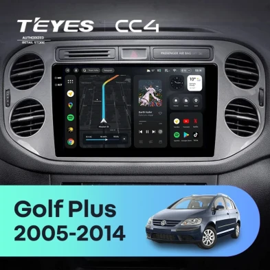 Штатная магнитола Teyes CC4 6/64 Volkswagen Golf Plus (2005-2014) (серая) F2