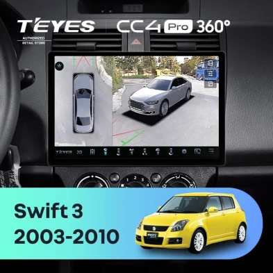 Штатная магнитола Teyes CC4 Pro 360 8/128 Suzuki Swift 3 (2003-2010) (11")