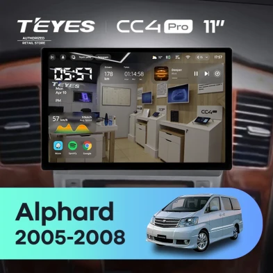 Штатная магнитола Teyes CC4 Pro 8/128 Toyota Alphard 1 H10 (2005-2008) F2 (11")