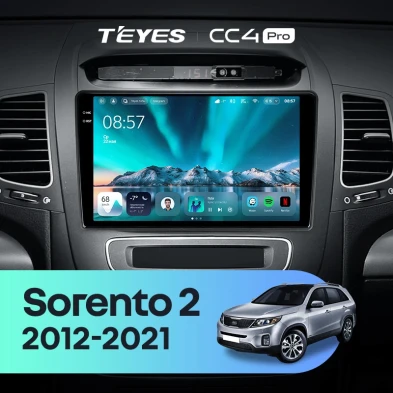 Штатная магнитола Teyes CC4 Pro 8/128 Kia Sorento 2 II XM (2012-2021) F1