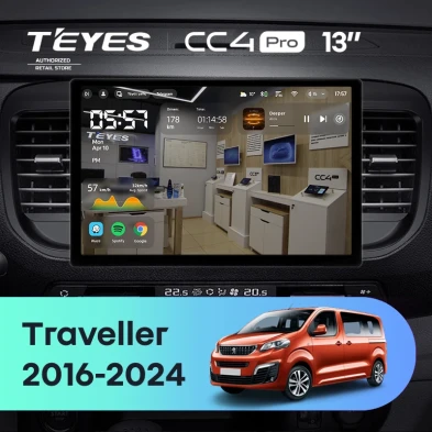 Штатная магнитола Teyes CC4 Pro 12/256 Peugeot Traveller (2016-2024) (13")