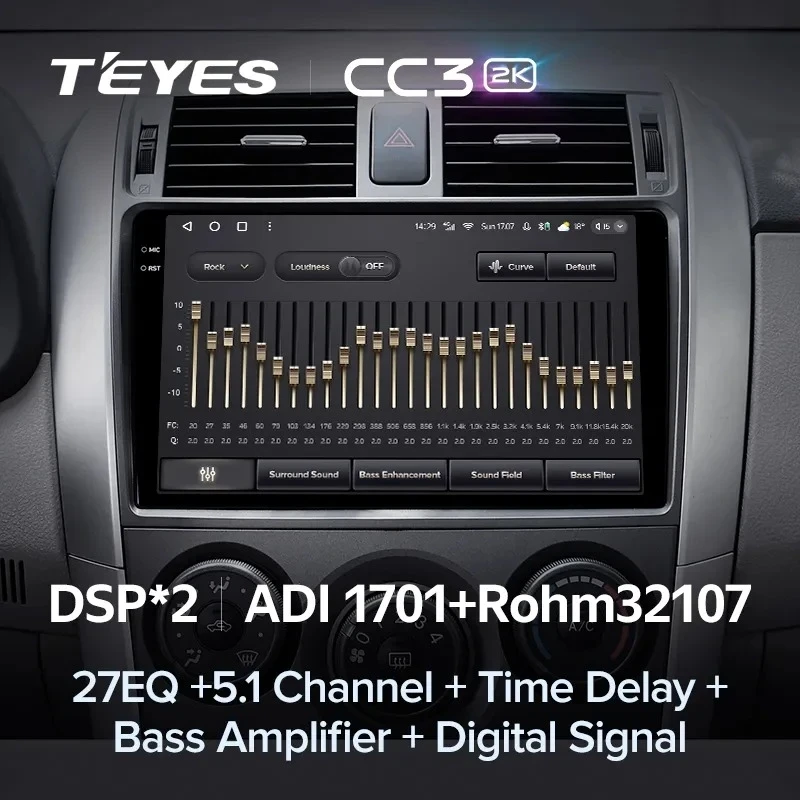 Штатная магнитола Teyes CC3 2K 4/64 Toyota Corolla 10 E140 E150 (2006-2013) Тип-A