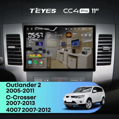 Штатная магнитола Teyes CC4 Pro 8/128 Peugeot 4007 (2007-2012) Тип-A (11")