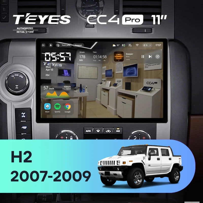 Штатная магнитола Teyes CC4 Pro 12/256 Hummer H2 E85 (2007-2009) F1 (11")