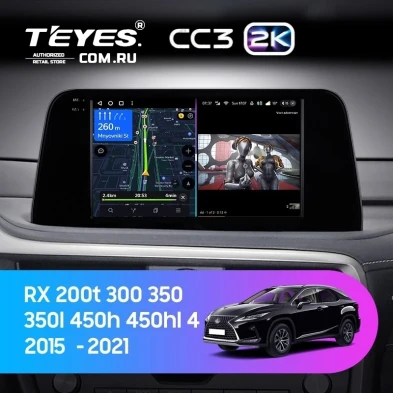 Штатная магнитола Teyes CC3 2K 4/32 Lexus RX200t RX300 RX350 RX350l RX450h RX450hl AL20 IV (2015-2021)