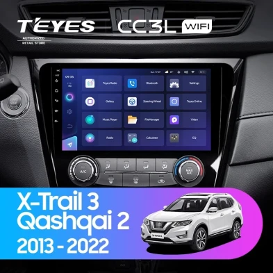 Штатная магнитола Teyes CC3L WiFi 2/32 Nissan Qashqai 2 (2013-2021) F2 климат контроль Тип-AB