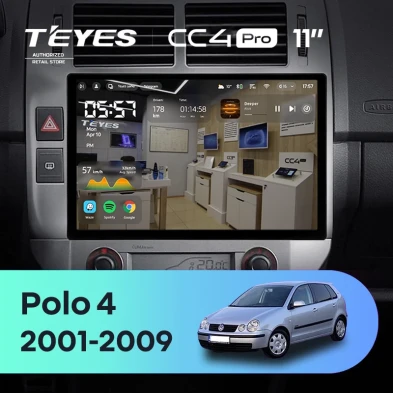 Штатная магнитола Teyes CC4 Pro 12/256 Volkswagen Polo Mk4 (2001-2009) F2 (11")