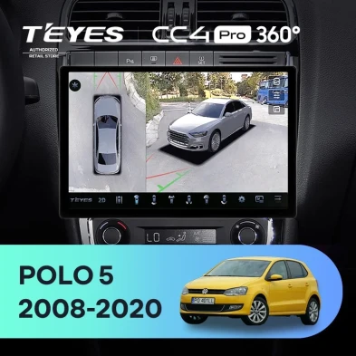 Штатная магнитола Teyes CC4 Pro 360 8/128 Volkswagen Polo 5 (2008-2020) (11")