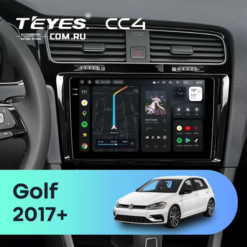 Штатная магнитола Teyes CC4 6/64 Volkswagen Golf 2017+