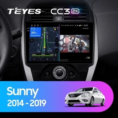 Штатная магнитола Teyes CC3 2K 360 6/128 Nissan Sunny (2014-2019) F1