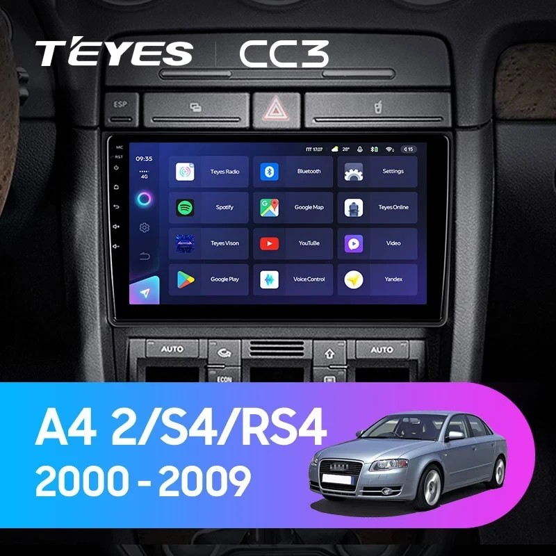 Штатная магнитола Teyes CC3 4/32 Audi A4 (2000-2009) (0din)