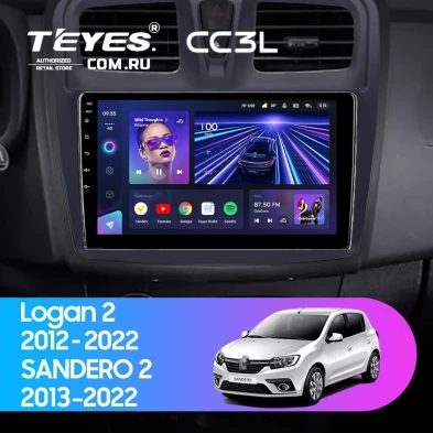 Штатная магнитола Teyes CC3L 4/64 Renault Logan 2 (2012-2022) F1 (10")