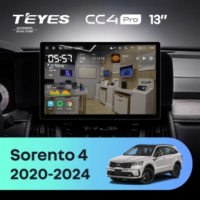 Штатная магнитола Teyes CC4 Pro 8/128 Kia Sorento 4 MQ4 (2020-2024) (13")