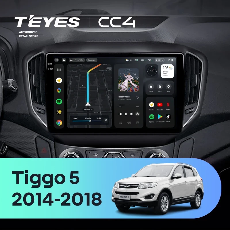 Штатная магнитола Teyes CC4 6/64 Chery Tiggo 5 (2014-2018)