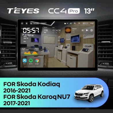 Штатная магнитола Teyes CC4 Pro 12/256 Skoda Kodiaq (2016-2021) F2 (13")