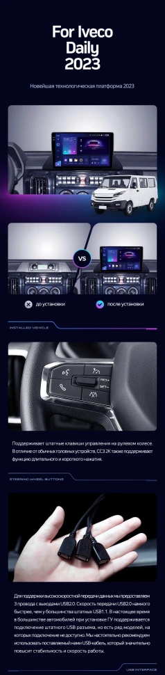 Штатная магнитола Teyes CC3 4/32 Iveco Daily (2023-2024)