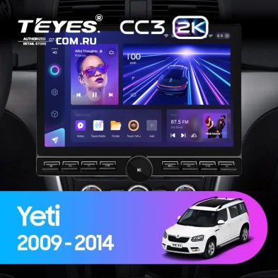 Штатная магнитола Teyes CC3 2K 6/128 Skoda Yeti 5L (2009-2014) (13" с кнопками) (10 inch Universal)