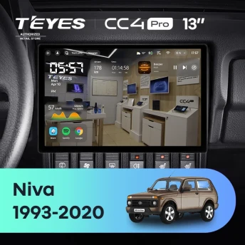 Штатная магнитола Teyes CC4 Pro 8/128 Lada Niva (1993-2020) (13")