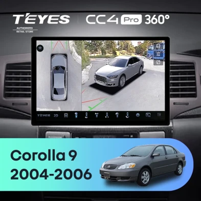 Штатная магнитола Teyes CC4 Pro 360 12/256 Toyota Corolla 9 E120 (2004-2006) (13")