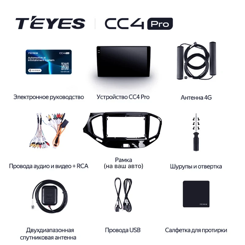 Штатная магнитола Teyes CC4 Pro 8/128 Renault Fluence (2009-2017)