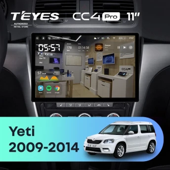 Штатная магнитола Teyes CC4 Pro 8/128 Skoda Yeti 5L (2009-2014) (11")