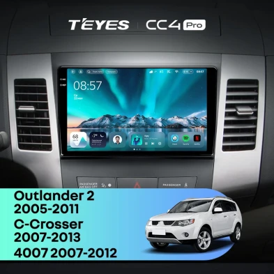 Штатная магнитола Teyes CC4 Pro 8/128 Peugeot 4007 (2007-2012) Тип-A