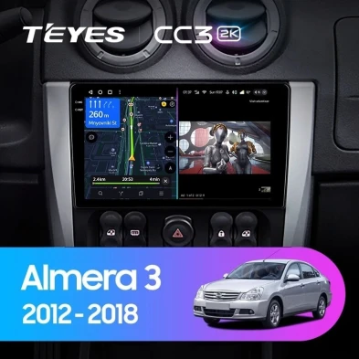 Штатная магнитола Teyes CC3 2K 360 6/128 Nissan Almera 3 G15 (2012-2018) F1