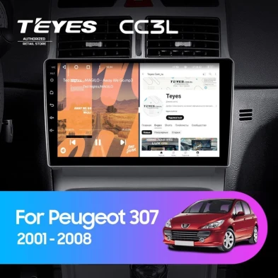 Штатная магнитола Teyes CC3L 4/64 Peugeot 307 1 (2001-2008)
