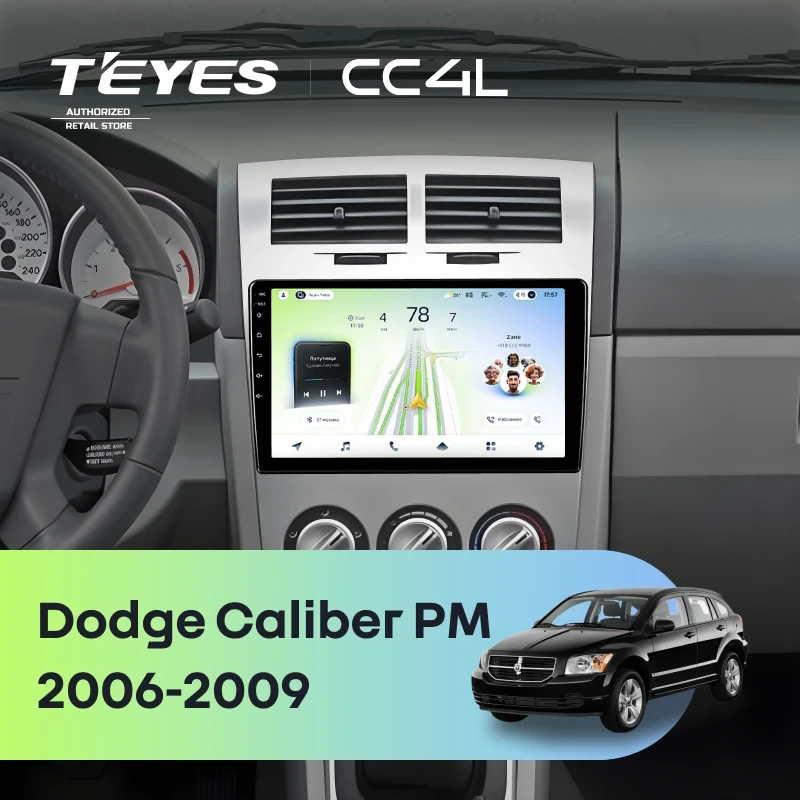 Штатная магнитола Teyes CC4L 4/64 Dodge Caliber PM (2006-2009)