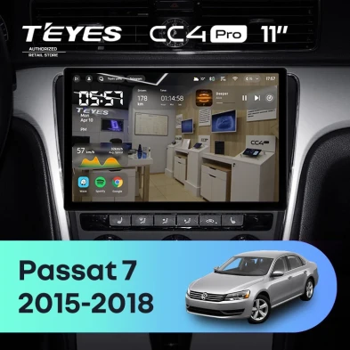 Штатная магнитола Teyes CC4 Pro 8/128 Volkswagen Passat 7 B7 (2015-2018) F1 (11")