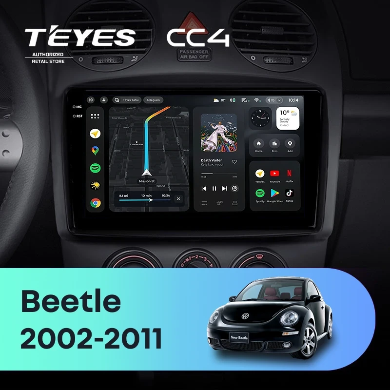 Штатная магнитола Teyes CC4 6/64 Volkswagen Beetle A4 (2002-2011)